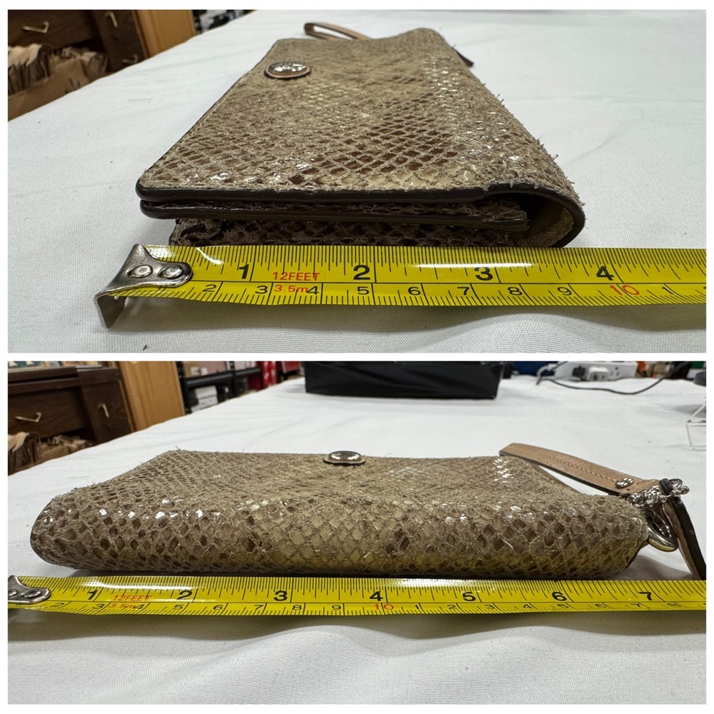 Coach Brown/Cream Python Wallet Wristlet - image 6